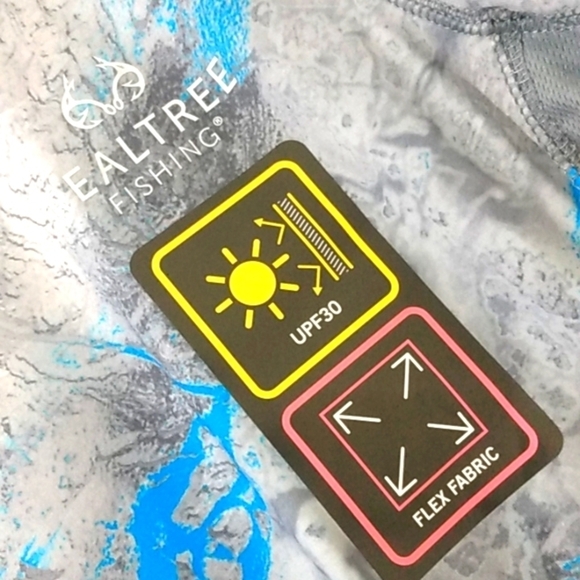 REALTREE ASPECT FISHING GRAY CREW NECK SHORT SLEEVE PERFORMANCE TEE SIZE S NWT - Picture 4 of 6